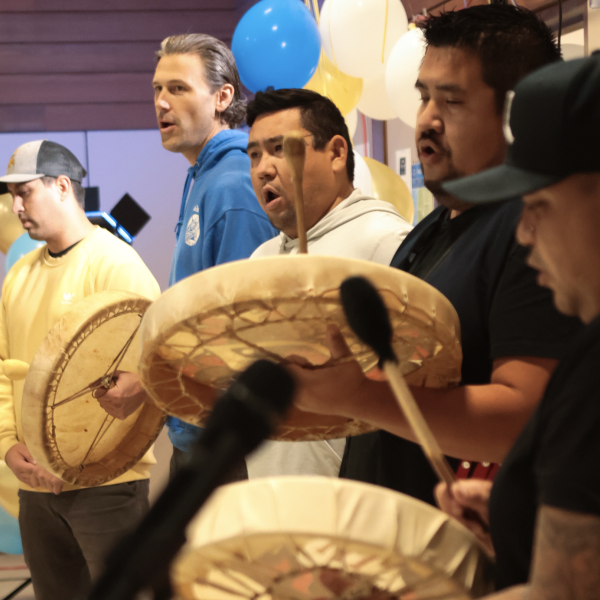 The Tla'amin Nation Drummers opened official ceremonies with a Welcome song