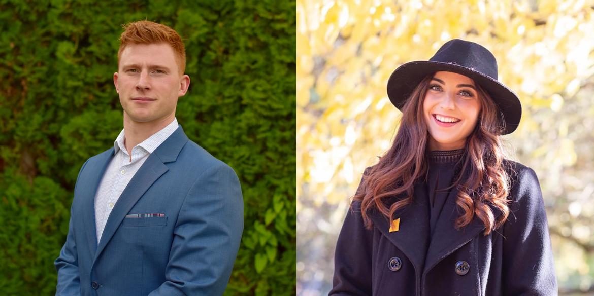 Portrait shot of Nathan Priest and Amber Lease